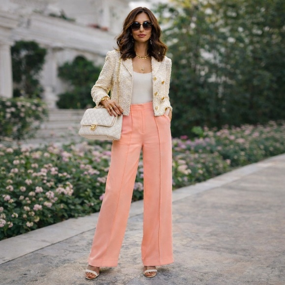 Diane Von Furstenberg Pants - Diane Von Furstenberg Kiersten Coraldust Wide Leg Trousers Pant NWT Size 14